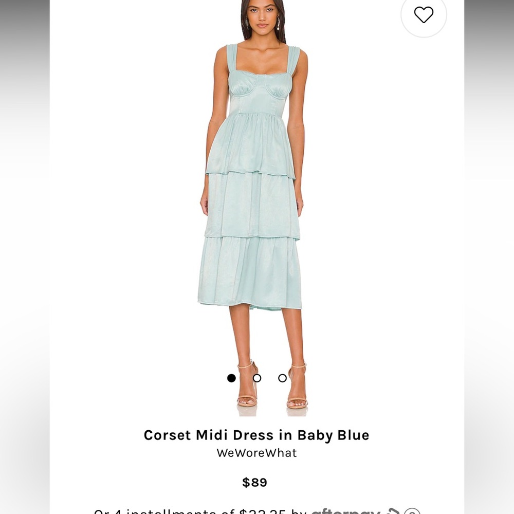 Gorgeous WeWoreWhat NWT Corset Dress in Baby Blue. Size XL.